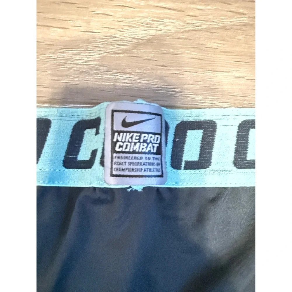 Nike‎ Pro Combat Compression Tights Mens XXL Black Teal Dri-FIT Leggings Pants